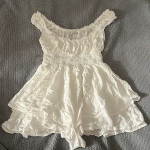 NEW Urban Outfitters “Rosie Smocked Tiered Ruffle Romper” -Size SMALL